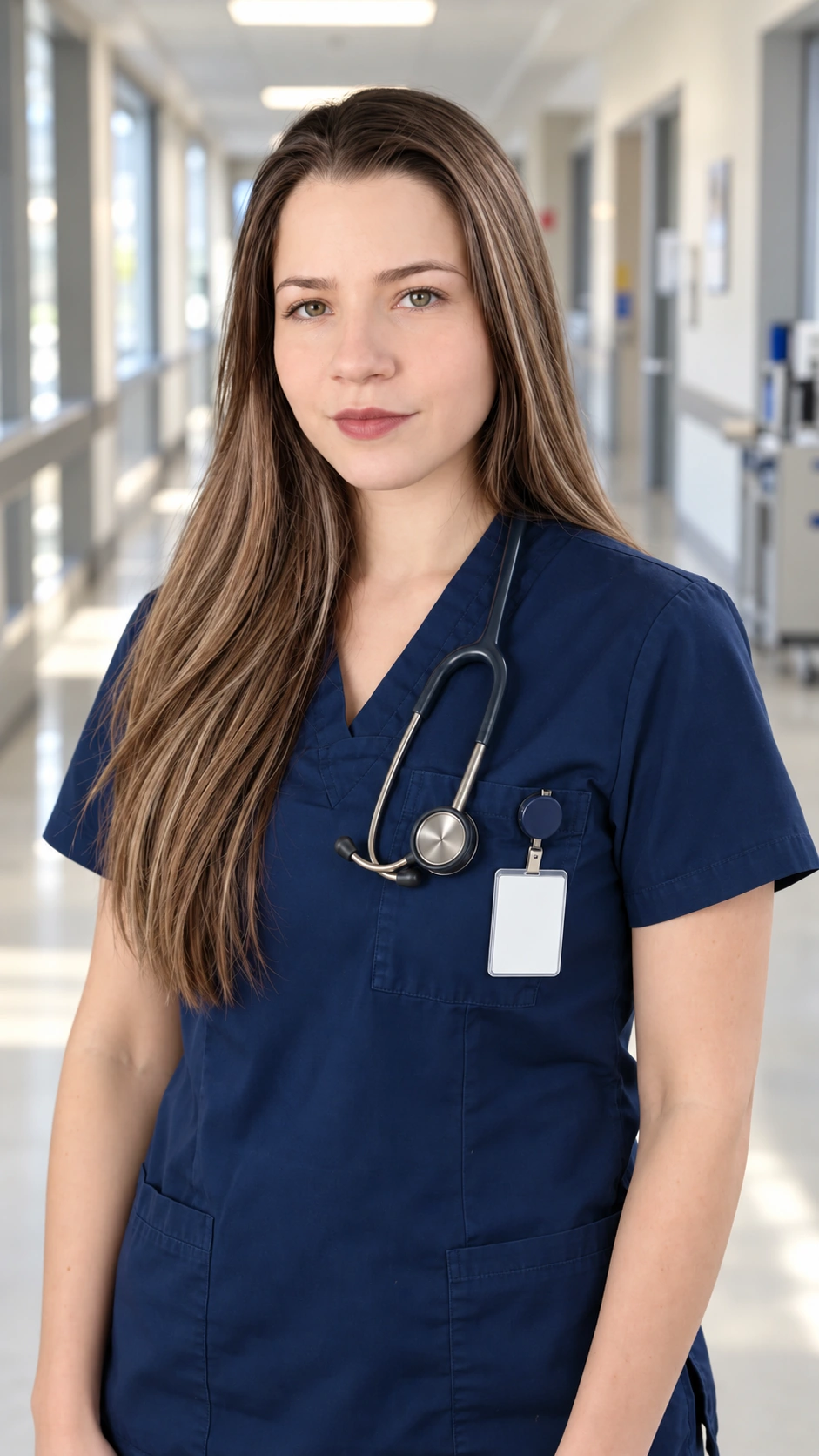 Maria Thereza em uniforme de enfermagem